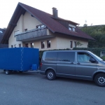 Gespann und Hotel in einem